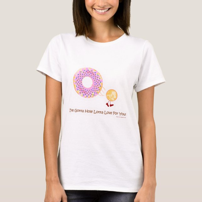 Donut Hål Kärlek Funny Breakfast Tecknad T Shirt (Framsida)