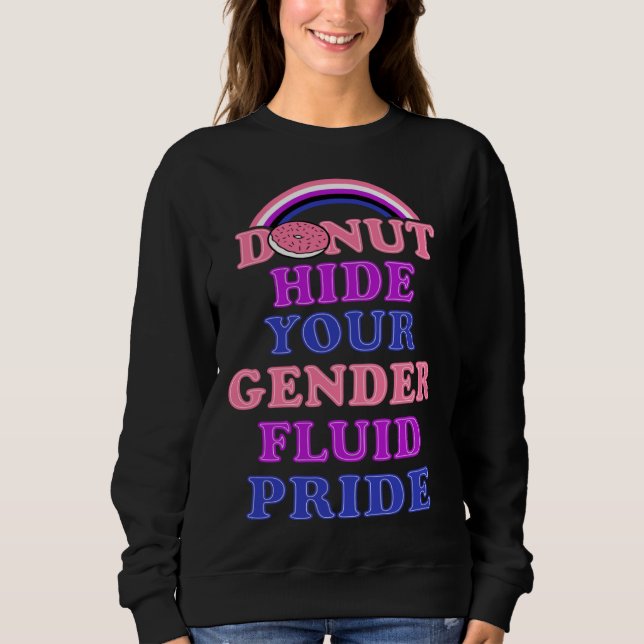 Donut Hide Your Genderfluid Pride Genderqueer Aest T Shirt (Framsida)