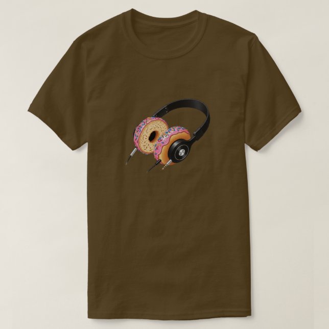 Donut-hörlurar T-Shirt | Funny DJ Music Tee (Design framsida)