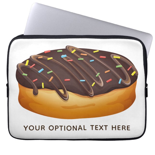 Donut Illustration anpassningsbar text laptop slee Fodral (Framsidan)