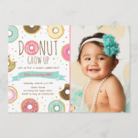Donut-inbjudan på födelsedagen Donut växer upp i p