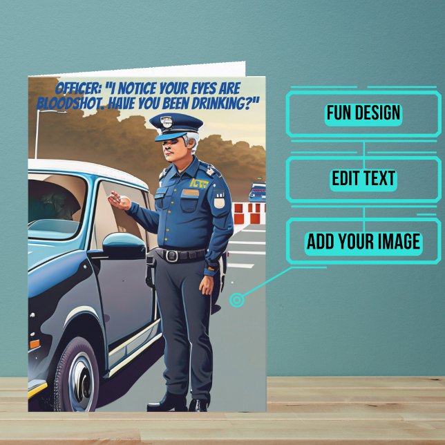 Donut Joke Funny Police Birthday Kort (This fun card is specifically for the police officer friend in your life.)