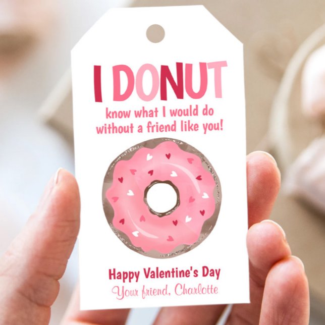 Donut Kids Valentines dag Gift Classroom Märkre Presentetikett (Skapare uppladdad)