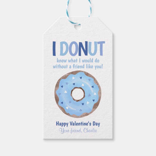 Donut Kids Valentines dag Gift Classroom Märkre Presentetikett (Framsidan)