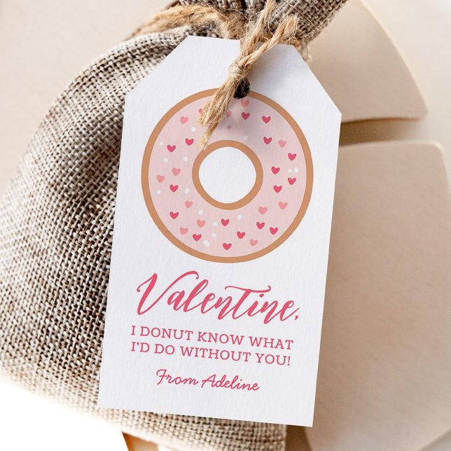 Donut Kids Valentines day Presentetikett (Skapare uppladdad)