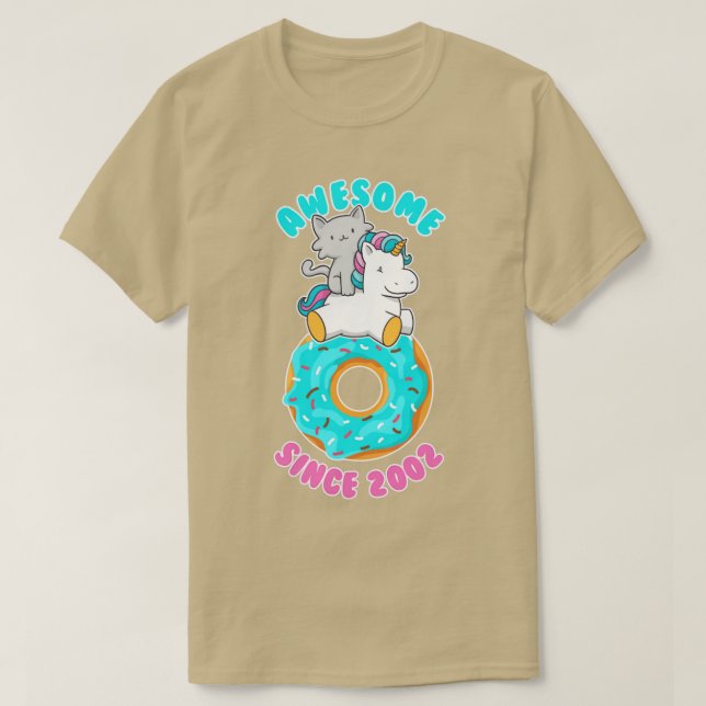 Donut Kitten Unicorn Fantastisk sedan 2002 T Shirt (Design framsida)