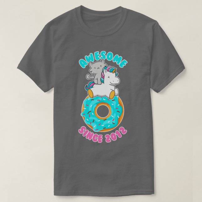 Donut Kitten Unicorn Fantastisk sedan 2012 T Shirt (Design framsida)