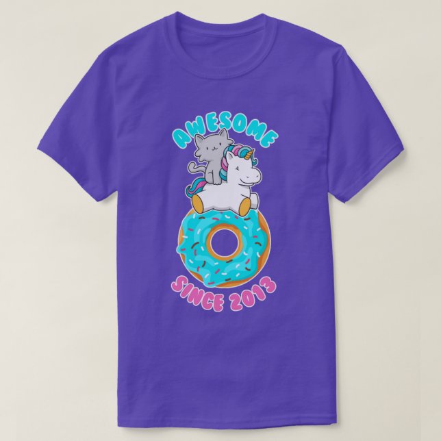 Donut Kitten Unicorn Fantastisk sedan 2013 T Shirt (Design framsida)