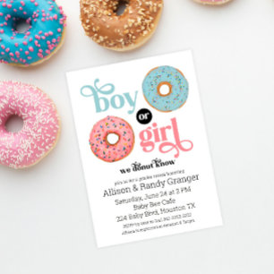 Donut Know Boy eller Girl Gender Reveal bjudan Inbjudningar