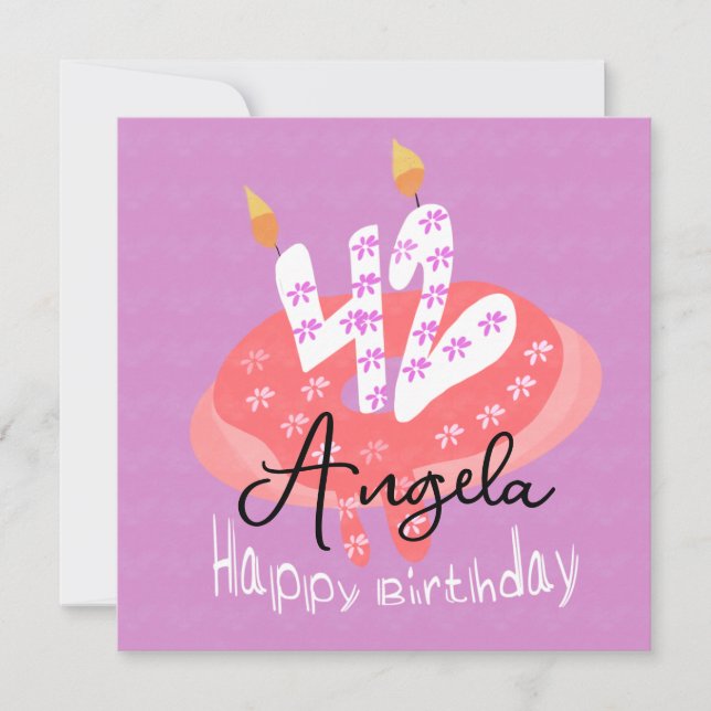 Donut-kummel från lycklig 42:a födelsedagen kort (Framsida)