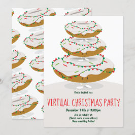 Donut Ljus White Virtuellare jul Party Inbjudningar
