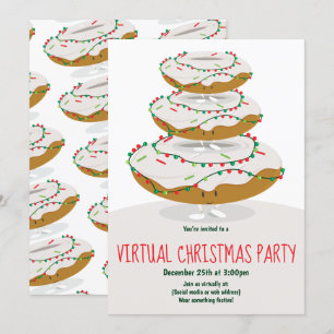 Donut Ljus White Virtuellare jul Party Inbjudningar