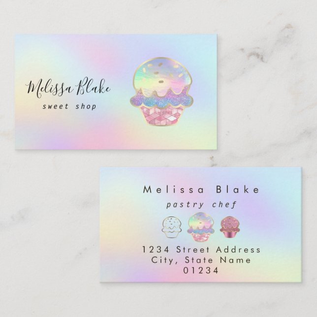 donut logo pastel colors background visitkort (Fram/baksida)