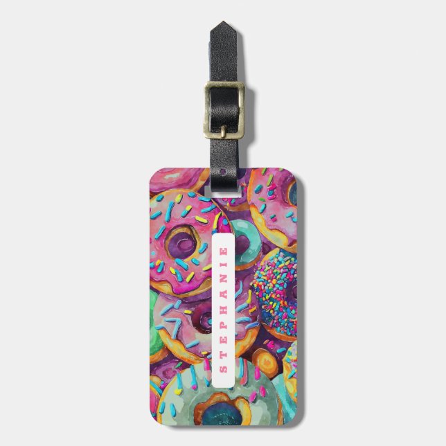 Donut Luggage Taggs Bagagebricka (Vertikal Framsida)