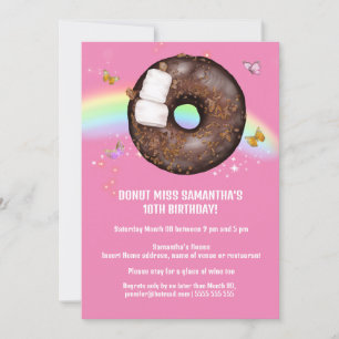 Donut magic Rinbow rosa butterfly i alla åldrar Inbjudningar