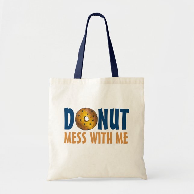 Donut  med mig Blueberry Doughnut Tote Tygkasse (Framsidan)