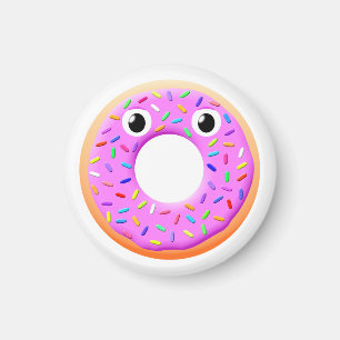 Donut med Öga och Sprinkles Teckning Magnet