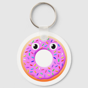 Donut med Öga och Sprinkles Teckning Nyckelring