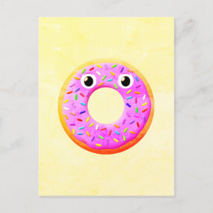 Donut med Öga och Sprinkles Teckning Vykort
