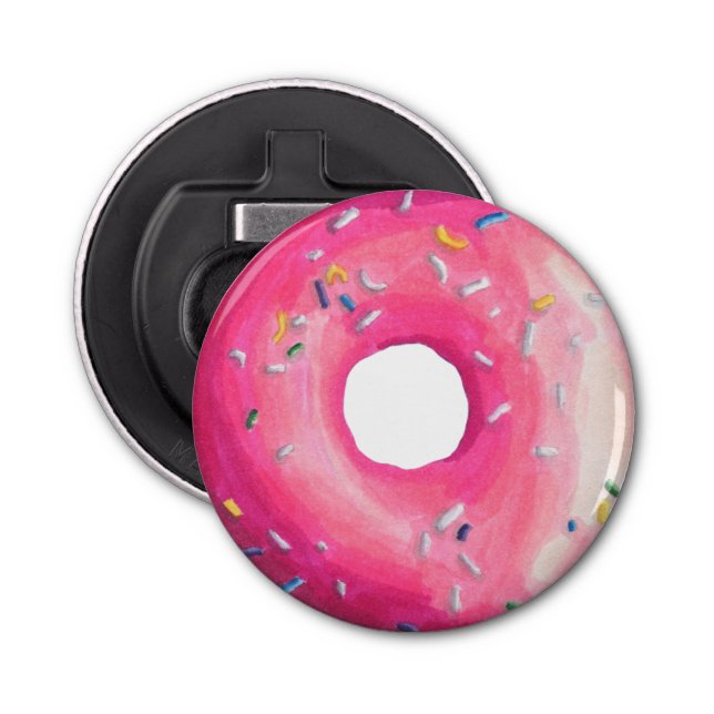 Donut med Rosa frost och sprinkler Flasköppnare (Framsidan)