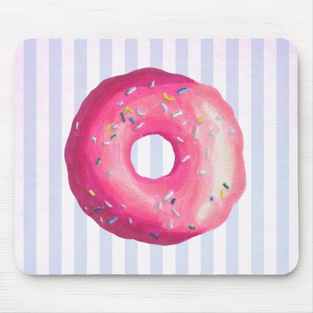 Donut med Rosa frost och sprinkler Musmatta (Framsidan)
