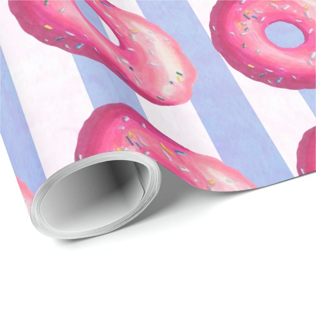 Donut med Rosa frost och sprinkler Presentpapper (Rullad Hörn)