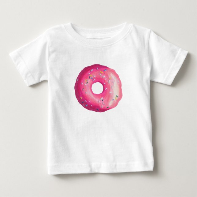 Donut med Rosa frost och sprinkler Tee (Framsida)