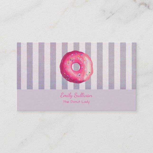 Donut med Rosa frost och sprinkler Visitkort (Framsida)