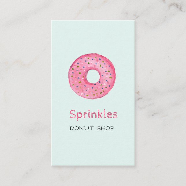 Donut med sprinkles Donut-Affärskortet Visitkort (Framsida)