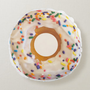Donut med Sprinkles Rund Kudde