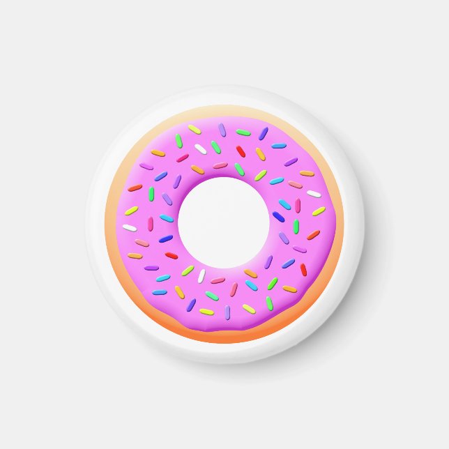Donut med Sprinkles Teckning Magnet (Framsidan)