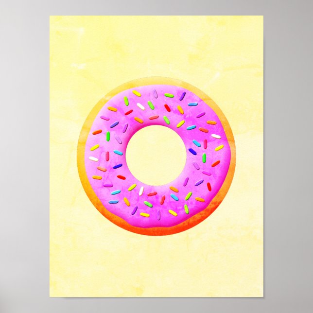 Donut med Sprinkles Teckning Poster (Framsidan)