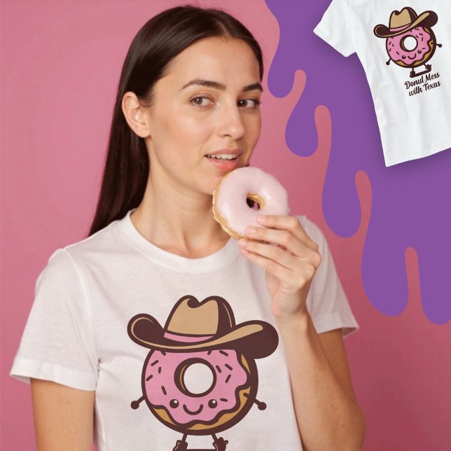 Donut  med Texas Cute Shirt T Shirt (Donut Mess with Texas Cute Shirt)