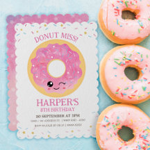 Donut Miss Birthday-inbjudan