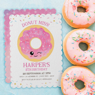 Donut Miss Birthday-inbjudan Inbjudningar