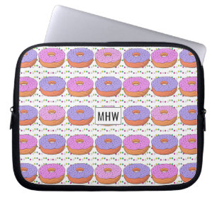 Donut Mönster anpassningsbar monogram laptop sleev Sleeve