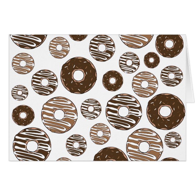 Donut Mönster, Chocolate Donuts, Caramel Donuts Hälsningskort (Framsidan Horizontal)