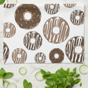 Donut Mönster, Chocolate Donuts, Caramel Donuts Kökshandduk