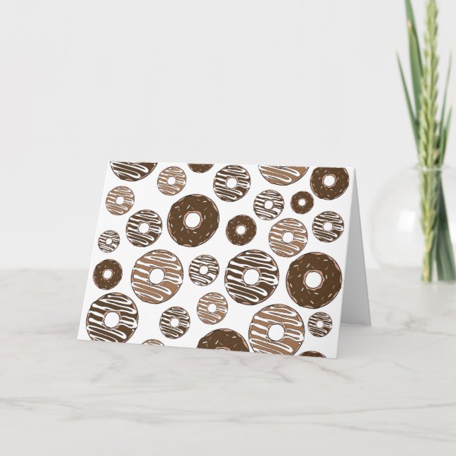 Donut Mönster, Chocolate Donuts, Caramel Donuts Kort (Framsida)