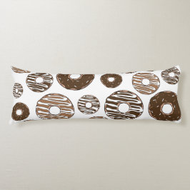 Donut Mönster, Chocolate Donuts, Caramel Donuts Kroppskudde