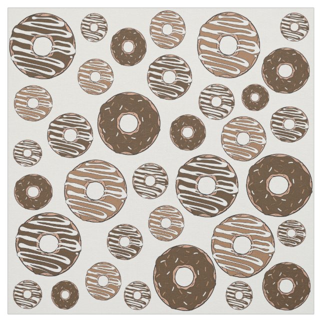 Donut Mönster, Chocolate Donuts, Caramel Donuts Tyg (Provkarta)