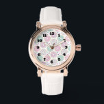 Donut Mönster Cute Colorful Armbandsur<br><div class="desc">En klok roligt mönster. Illustration av pastellernas rosa och grönt med sprinkler och isbildning.</div>