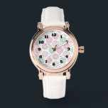 Donut Mönster Cute Colorful Armbandsur<br><div class="desc">En klok roligt mönster. Illustration av pastellernas rosa och grönt med sprinkler och isbildning.</div>