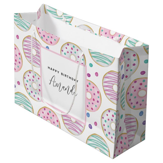 Donut Mönster Cute Colorful Birthday (Framsidan Vinklad)