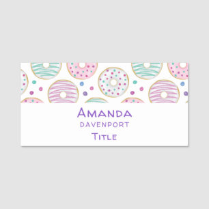 Donut Mönster Cute Colorful Namnbricka