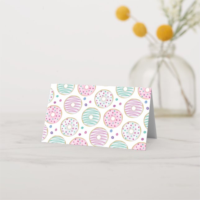 Donut Mönster Cute Colorful Placeringskort (Framsida)