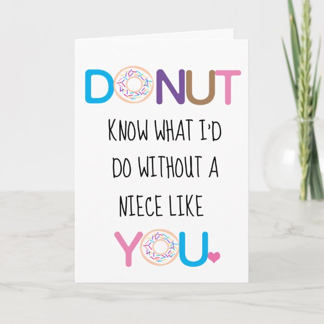 Donut Niece Valentine Day Kort (Framsida)