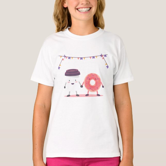Donut och Coffee Best Friend T Shirt (Framsida)