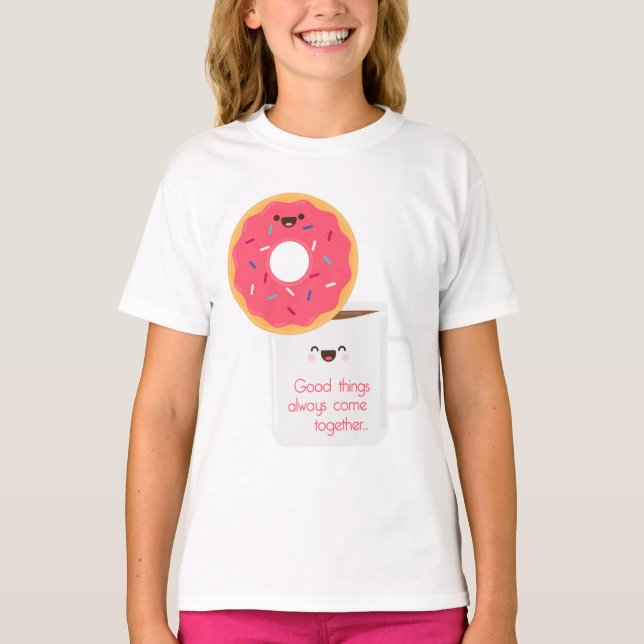 Donut och Coffee Best Friend T Shirt (Framsida)