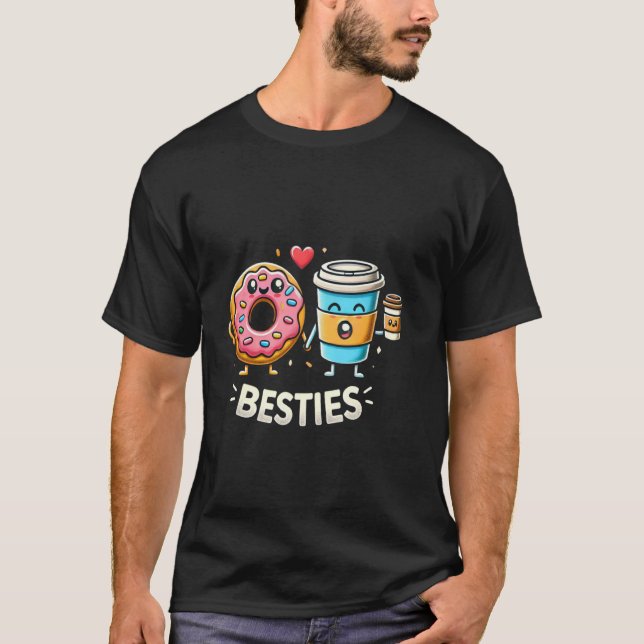 Donut och Coffee Besties T Shirt (Framsida)